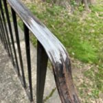 metal railing repair closeup